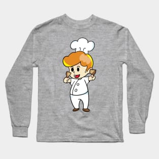 chef cartoon character  drawing design Long Sleeve T-Shirt